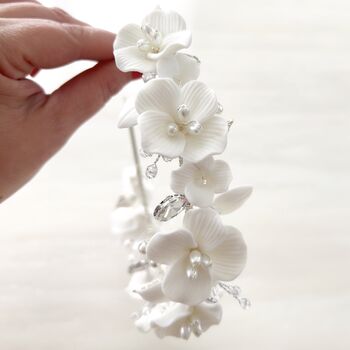 White Porcelain Flower Headpiece, 8 of 8