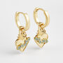 Gold Sacred Heart Huggie Earrings, thumbnail 5 of 9