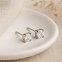 Sterling Silver Moissanite Stud Earrings – 4mm, thumbnail 1 of 6
