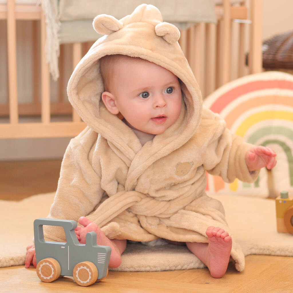 Personalised Baby Dressing Gown Bear, 1 of 10