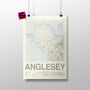 Personalised Anglesey Map Print Anglesey Gift, thumbnail 1 of 9