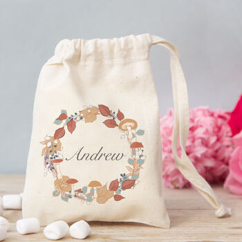Personalised Dried Flower Wreath Wedding Favour Bag, 2 of 2