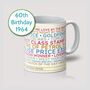 Personalised 60th Birthday Mug Gift 1964, thumbnail 12 of 12