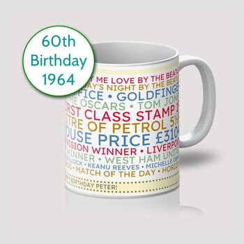 Personalised 60th Birthday Mug Gift 1964, 11 of 11