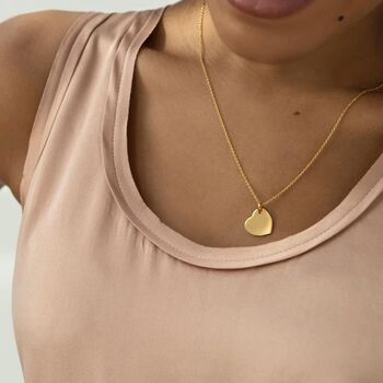Personalised Drop Heart Necklace 18 K Gold Plate, 5 of 9