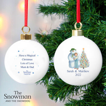 Personalised The Snowman And The Snowdog Bauble, 3 of 5