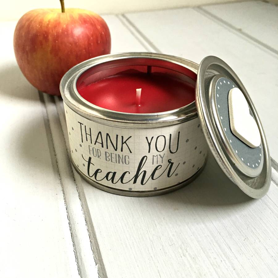 personalised 'thank you teacher' candle in gift bag by the little ...