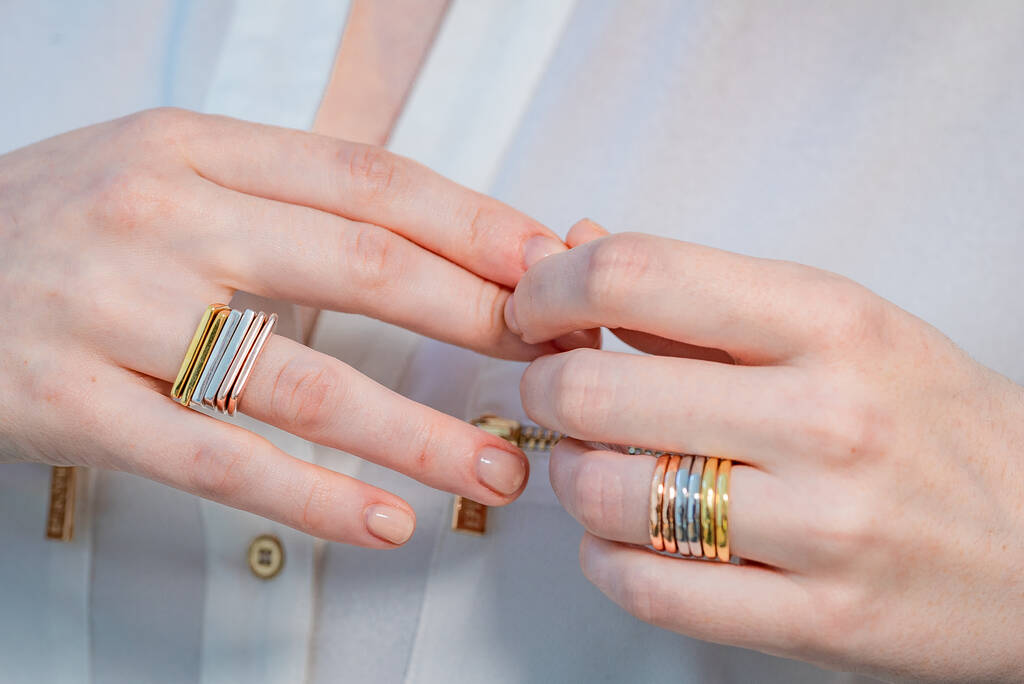 Gold Vermeil Geometric Modern Stacking Ring By NEOLA