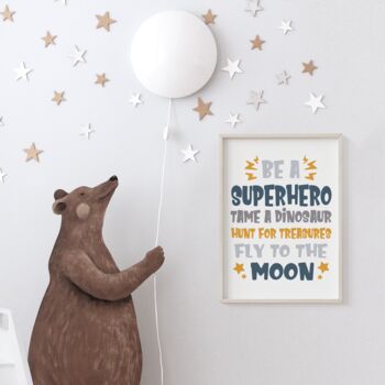 Be A Superhero Children's Nursery Playroom Print, 4 of 4
