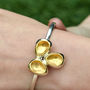 Sterling Silver Open Bangle With Gold 'Hidden Treasure', thumbnail 2 of 5