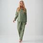 Women's 'Shrub Sage' Flower Crisp Cotton Pyjama Set, thumbnail 1 of 4
