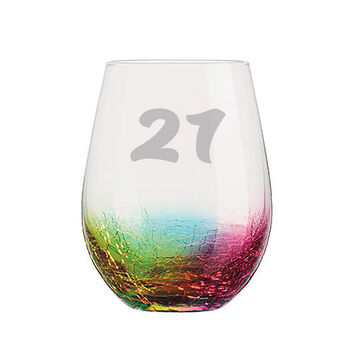 Personalised Rainbow Glass Tumbler 21st Birthday, 3 of 3