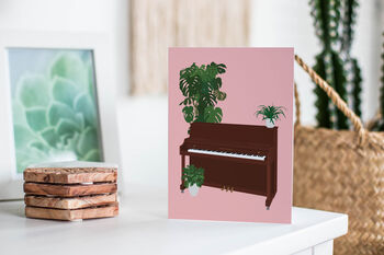 Upright Piano Houseplant Card | Music Birthday Card, 5 of 5