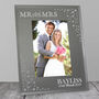 Personalised Mr And Mrs 4x6 Diamante Glass Photo Frame, thumbnail 1 of 5