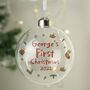 Personalised First Christmas Glass Bauble, thumbnail 1 of 3