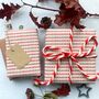 Red Stripe Paper Fibre Christmas Wrapping Paper Set, thumbnail 5 of 12