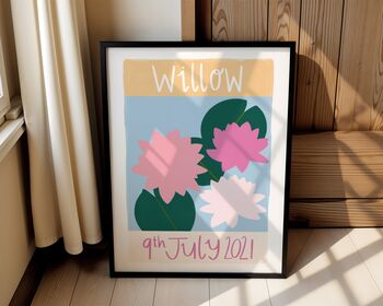 Personalised Birth Flower Art Print, 6 of 6