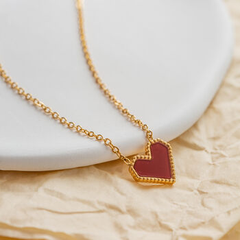 Mothers Day Gifts 18ct Gold Plated Red Heart Layered Necklace Set, 5 of 5