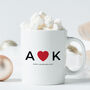 Personalised Mug For Valentine’s Day – Initials With Heart, thumbnail 3 of 8