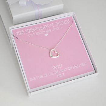 Sterling Silver Be Strong Necklace Gift, 3 of 12