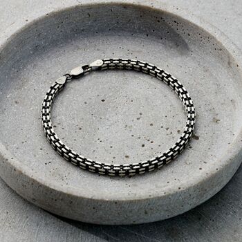 Men's Silver Box Chain Bracelet, 2 of 4