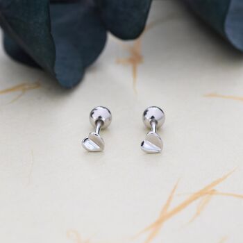 Extra Tiny Folded Heart Stud Earrings, 8 of 11