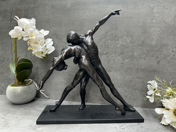 Dancing Couple Lovers Figurine – 37cm Black Ornament, 3 of 12