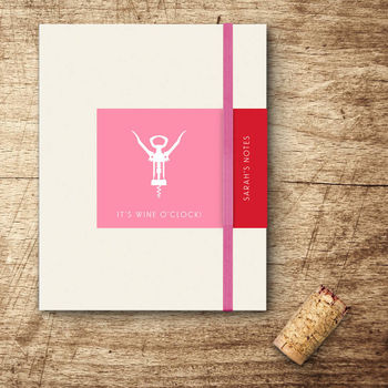 It's Wine O'clock! Personalised Wine Notebook, 3 of 6