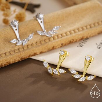 Marquise Cz Cluster Ear Jacket In Sterling Silver, 2 of 12