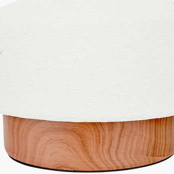 White And Wood Effect Textured Ceramic Table Lamp, 6 of 8