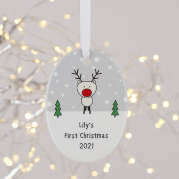 Personalised Baby's First Christmas Ceramic Decoration, 6 of 7