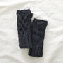 Fair Trade Cable Knit Wool Lined Wristwarmer Gloves, thumbnail 6 of 12