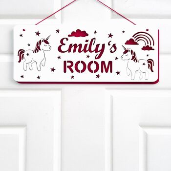 Personalised Unicorn Children's Door Sign, 2 of 10
