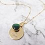 18k Gold Vermeil Plated Personalised Malachite Necklace, thumbnail 3 of 6