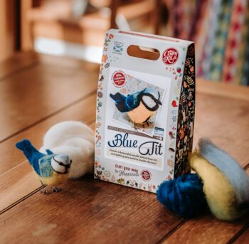 British Birds Blue Tit Needle Felting Craft Kit, 3 of 4