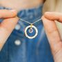 Personalised Hammered Halo Birthstone Necklace, thumbnail 1 of 10