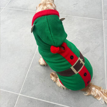Christmas Elf Dog Jumper, 3 of 5