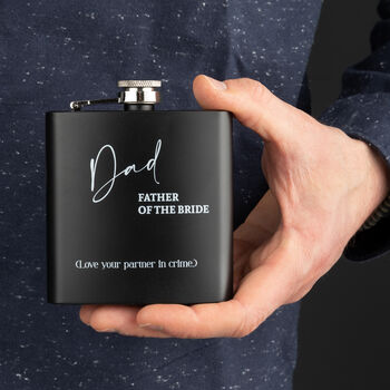 Personalised Father Of The Bride Wedding Hip Flask, 2 of 5