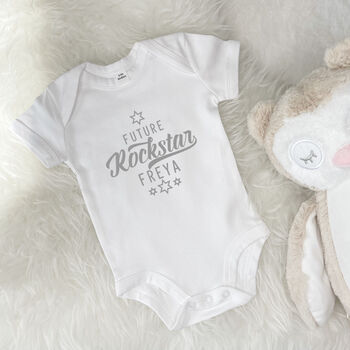 Future Rockstar Personalised Babygrow With Stars, 10 of 12