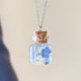 Cremation Ashes Bottle Necklace With Forget Me Nots, thumbnail 4 of 8