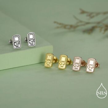 Sterling Silver Retro Game Console Stud Earrings, 3 of 12