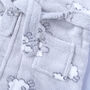 Personalised Grey Hooded Baby Bathrobe With Lambs, thumbnail 4 of 5