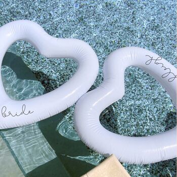 Personalised White Heart Pool Float, 2 of 4