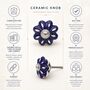 Indigo Bloom Round Ceramic Cabinet Knob, thumbnail 3 of 8