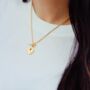 Yellow Gold Rope Chain T Bar Heart Necklace, thumbnail 1 of 6