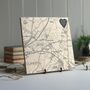 Personalised Memorial Location Map Printed On Wood, thumbnail 2 of 10