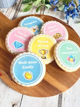 Personalised Congratulations Exam Results Biscuit Gift Box, 3 of 5