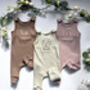 Easter Personalised Baby Dungarees Romper | Embroidered, thumbnail 4 of 9
