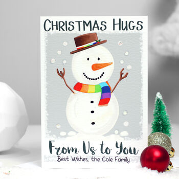 Snowman Hugs Christmas Card Pack Of Eight, 5 of 7