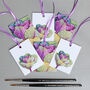 Gift Tags With Ornamental Cabbage Illustration, thumbnail 1 of 4